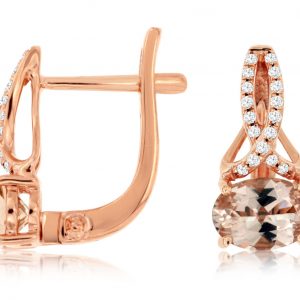 MORGANITE & DIAMOND EARRING