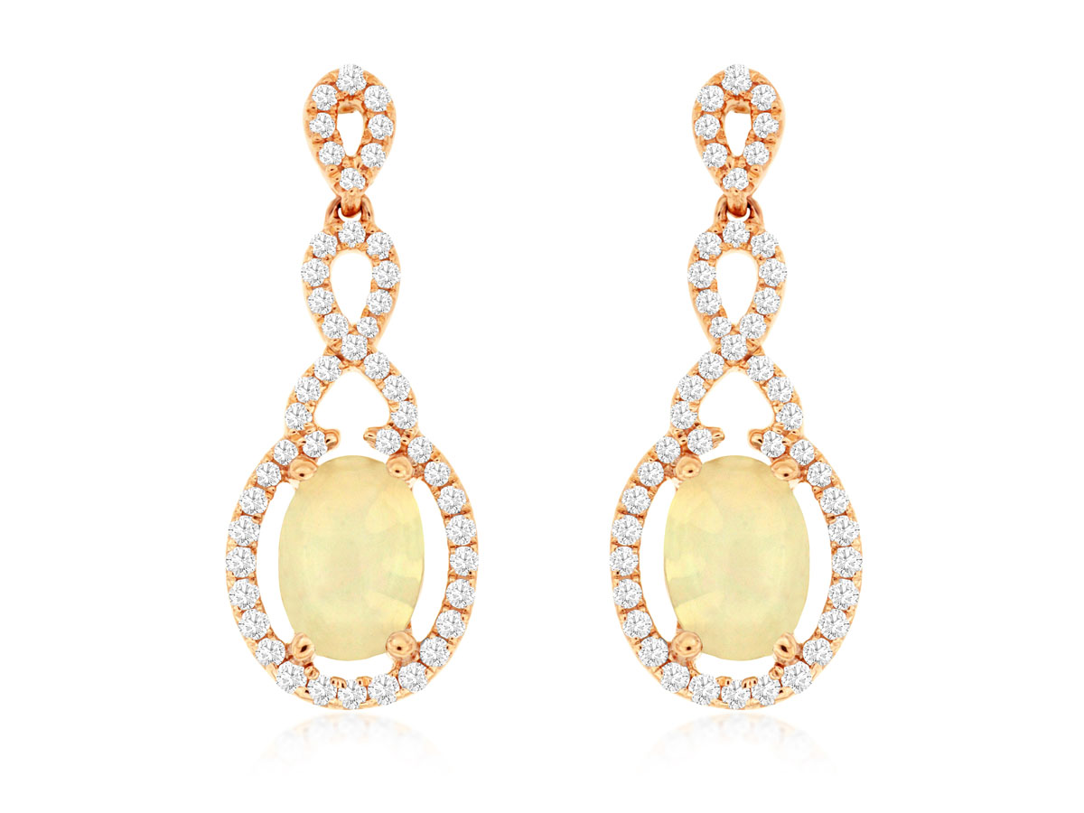 OPAL & DIAMOND EARRING