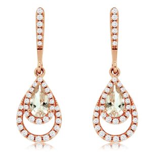 MORGANITE & DIAMOND EARRING