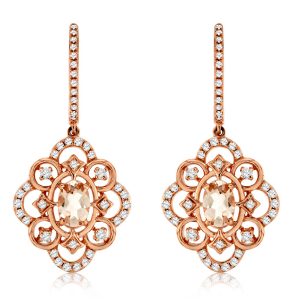 MORGANITE & DIAMOND EARRING