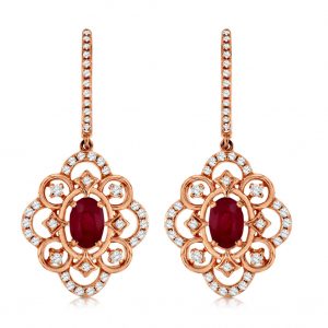 RUBY & DIAMOND EARRING