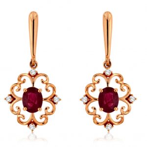 RUBY & DIAMOND EARRING