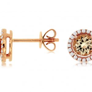 MORGANITE & DIAMOND EARRING