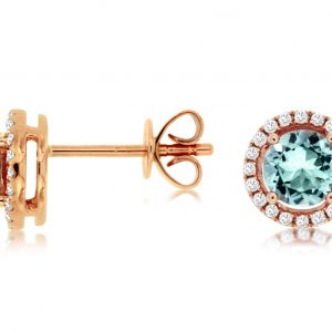 AQUAMARINE & DIAMOND EARRING