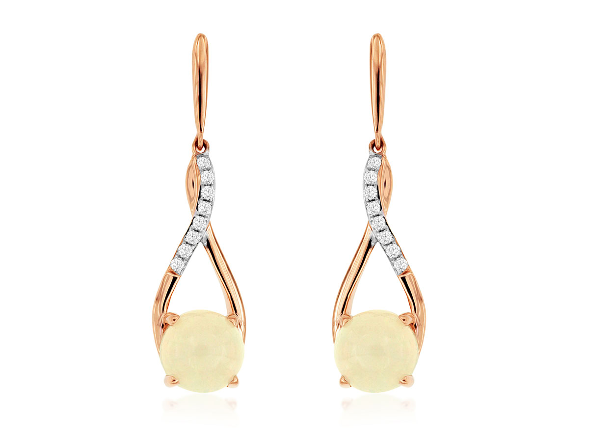 OPAL & DIAMOND EARRING