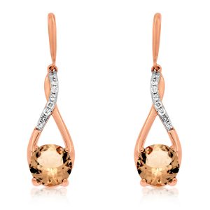 MORGANITE & DIAMOND EARRING