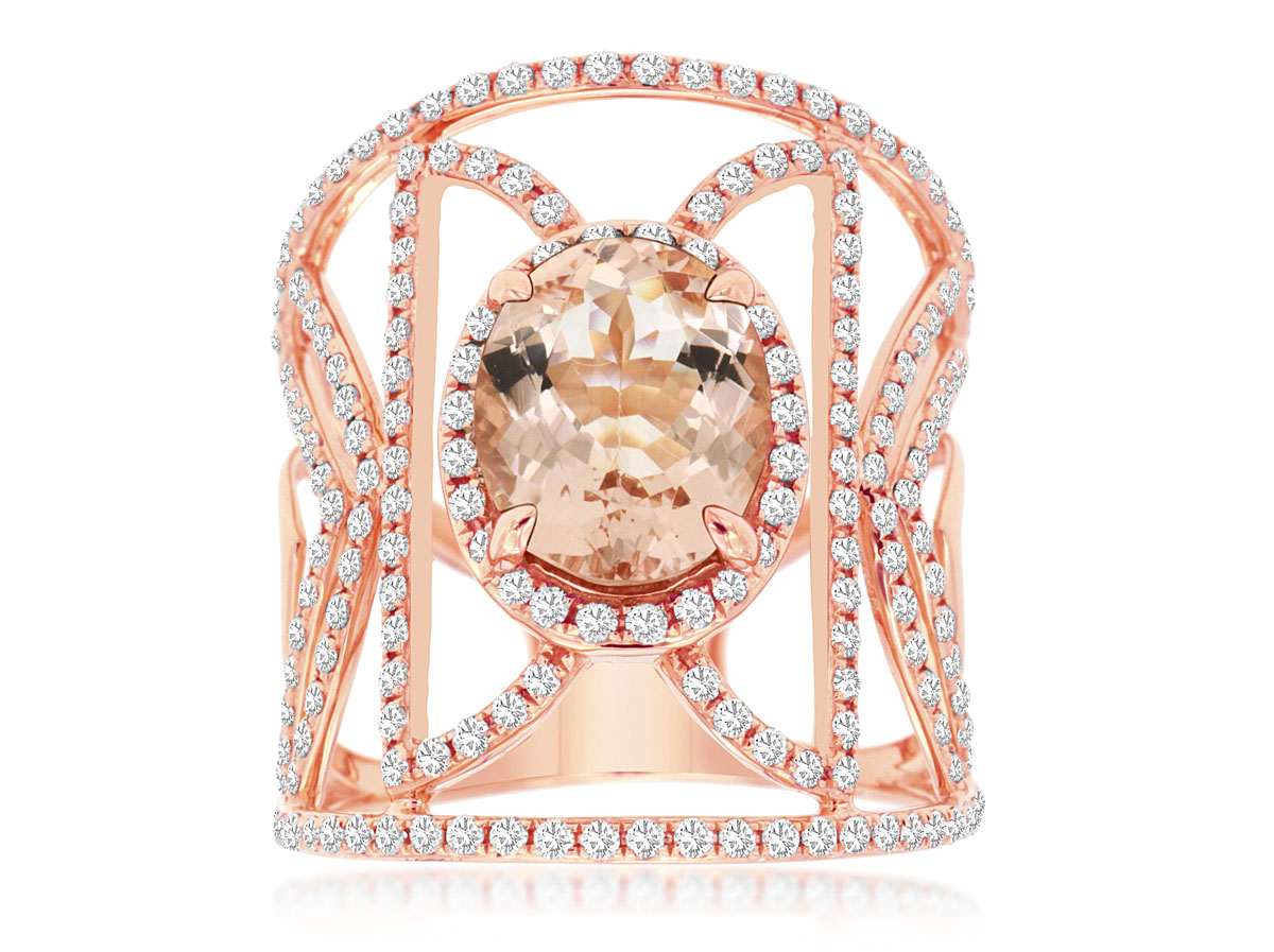 MORGANITE & DIAMOND RING