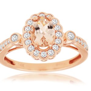 MORGANITE & DIAMOND RING