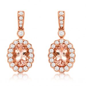 MORGANITE & DIAMOND EARRING