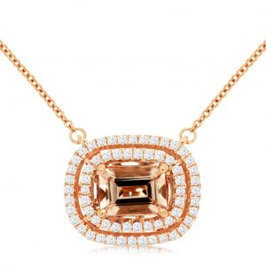MORGANITE & DIAMOND NECKLACE