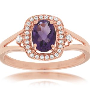 AMETHYST & DIAMOND RING