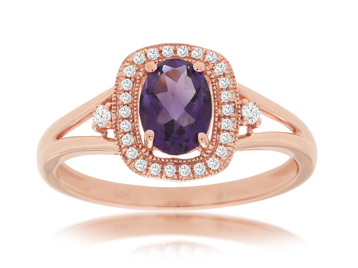 AMETHYST & DIAMOND RING