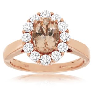 MORGANITE & DIAMOND RING