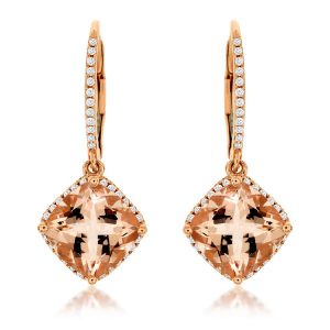 MORGANITE & DIAMOND EARRING