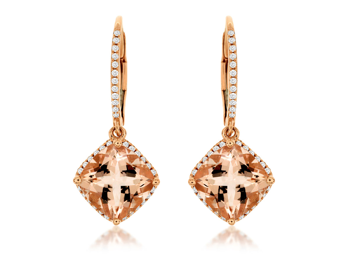 MORGANITE & DIAMOND EARRING
