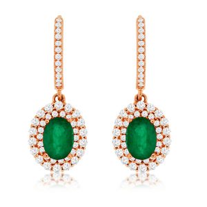 EMERALD & DIAMOND EARRING