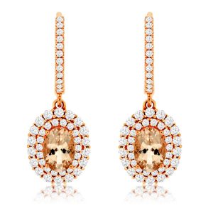 MORGANITE & DIAMOND EARRING