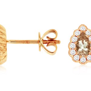 MORGANITE & DIAMOND EARRING