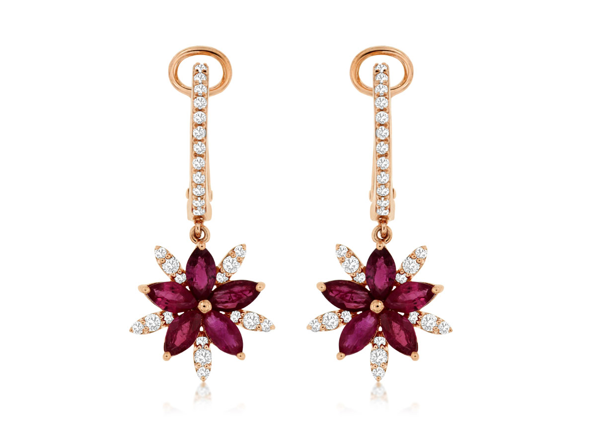 RUBY & DIAMOND EARRING