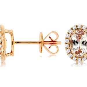 MORGANITE & DIAMOND EARRING