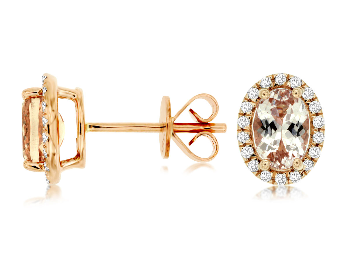 MORGANITE & DIAMOND EARRING