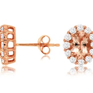 MORGANITE & DIAMOND EARRING
