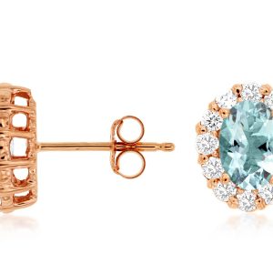 AQUAMARINE & DIAMOND EARRING