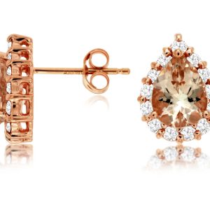 MORGANITE & DIAMOND EARRING