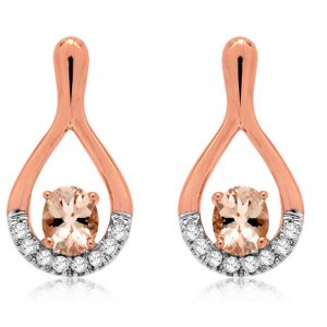 MORGANITE & DIAMOND EARRING