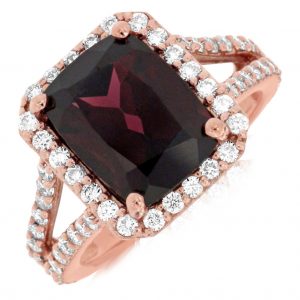 RHODOLITE & DIAMOND RING