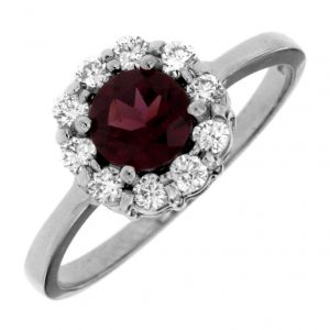 RHODOLITE & DIAMOND RING