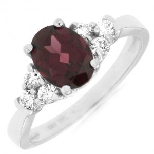 RHODOLITE & DIAMOND RING