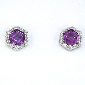 AMETHYST & DIAMOND EARRING