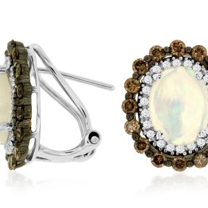 OPAL & DIAMOND EARRING