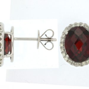 GARNET & DIAMOND EARRING