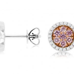 WHITE & PINK DIAMOND EARRING