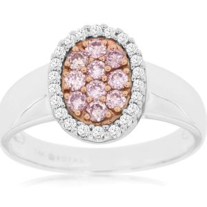 WHITE & PINK DIAMOND RING