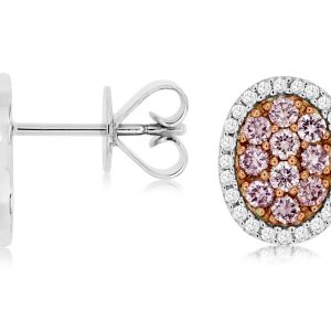 WHITE & PINK DIAMOND EARRING