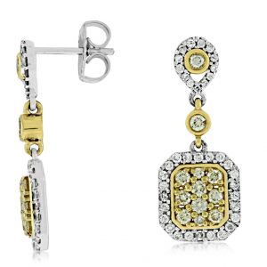 YELLOW DIA & DIAMOND EARRING