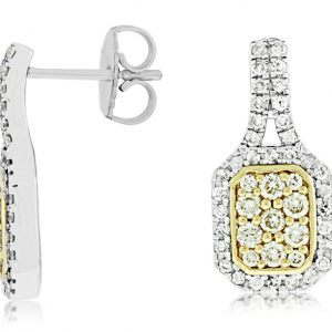 YELLOW DIA & DIAMOND EARRING