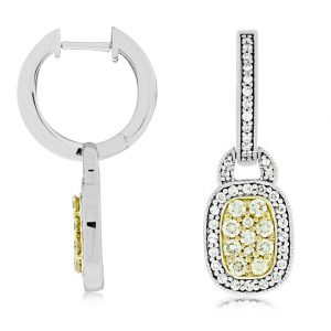 YELLOW DIA & DIAMOND EARRING