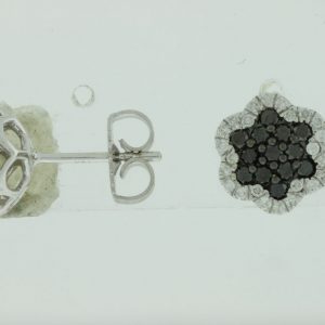 DIAMOND &BLACK DIAMOND EARRING