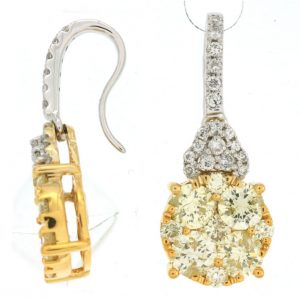 YELLOW DIA & DIAMOND EARRING
