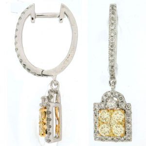 YELLOW DIA & DIAMOND EARRING