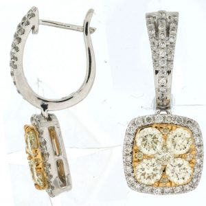 YELLOW DIA & DIAMOND EARRING