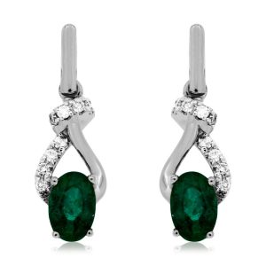 EMERALD & DIAMOND EARRING