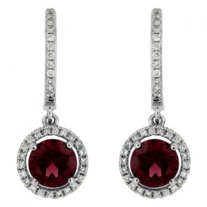 RHODOLITE & DIAMOND EARRING