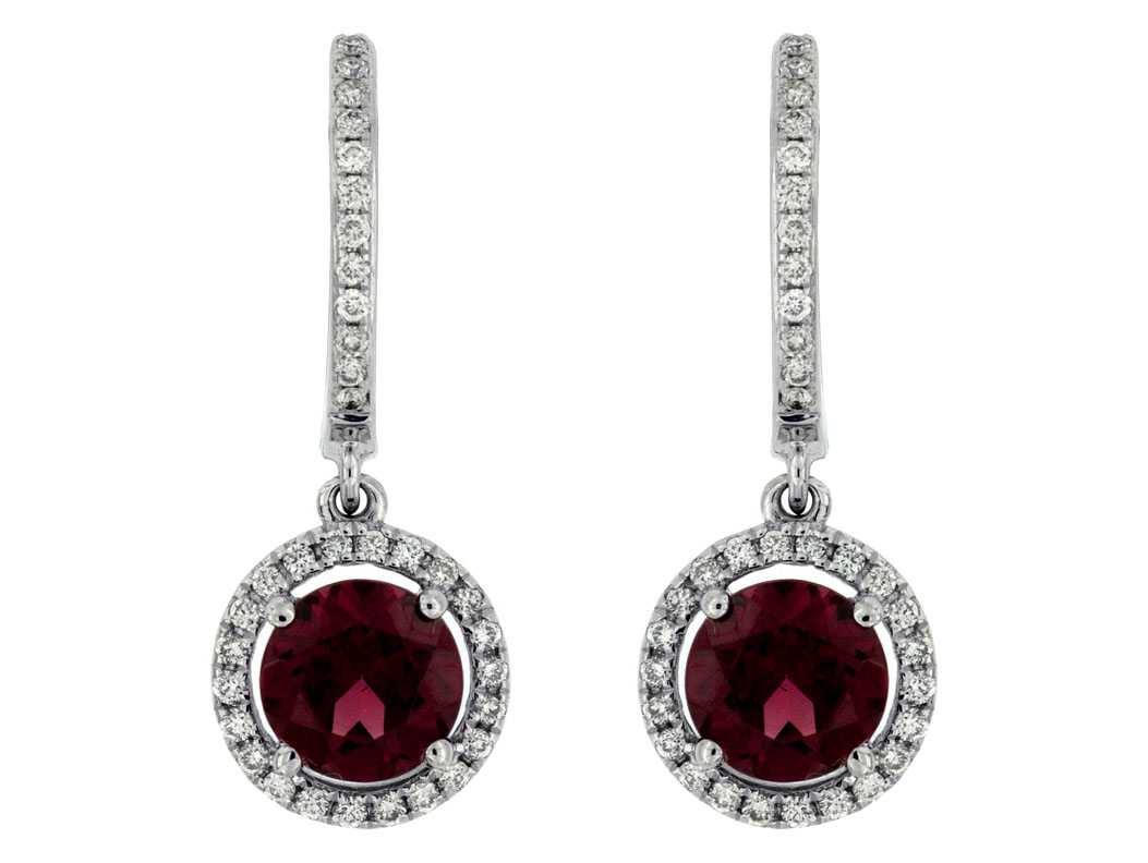 RHODOLITE & DIAMOND EARRING