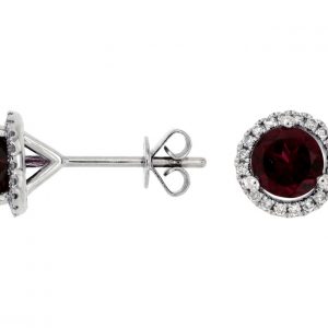 RHODOLITE & DIAMOND EARRING