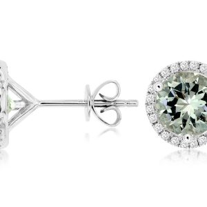 AQUAMARINE & DIAMOND EARRING